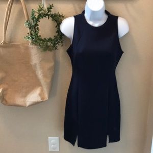 High scoop neck fitted dress-S